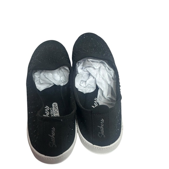Skechers air cooled memory foam black slip on shoes with rhinestones size 8.5 - Picture 5 of 10